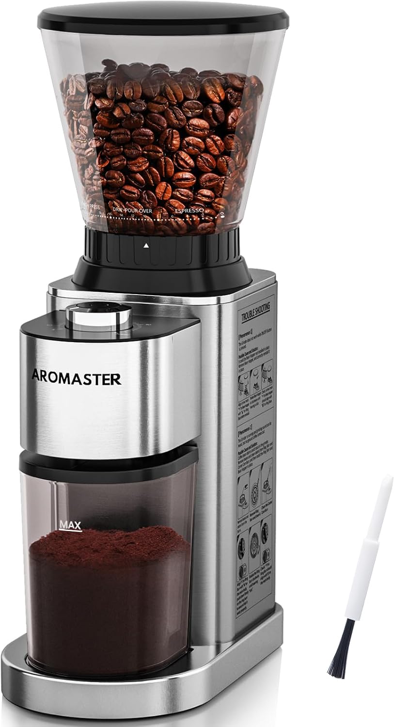 Coffee Grinder Burr - Moedor de Grãos de Café Cônico,