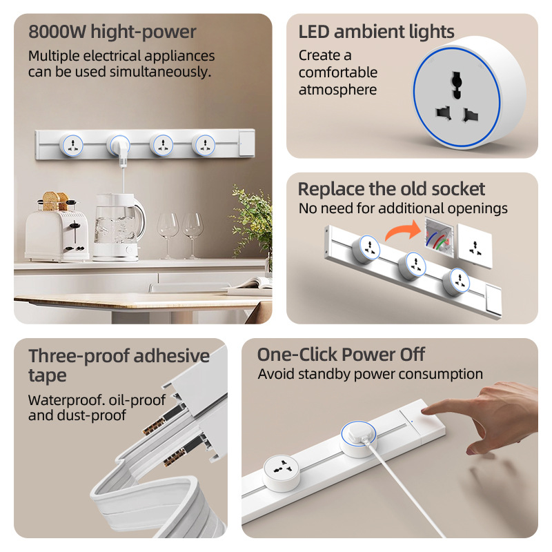 Tomada de Energia Deslizante B - Kitchen Appliances In White avaliação e preço